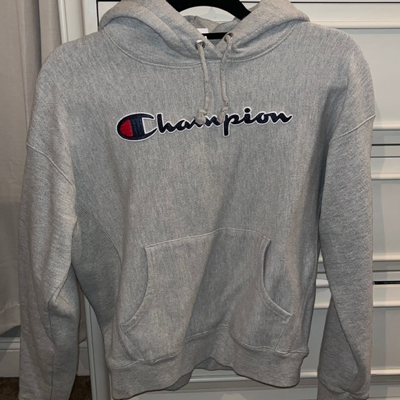 Grey cross-weave champion hoodie - Picture 1 of 4